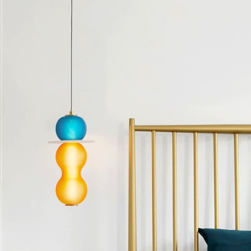 Interior Design Of Cafe - Designer Colored Glass Small Pendant Lamp