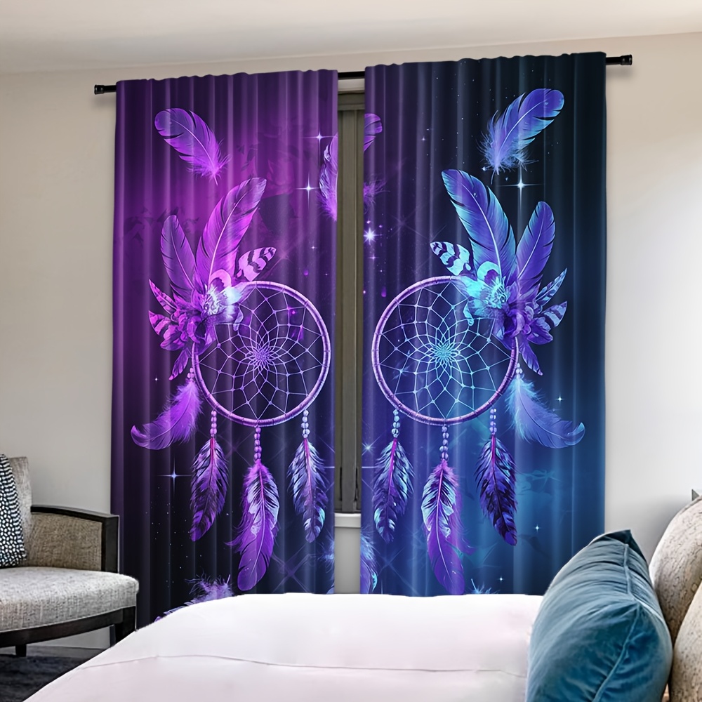 Purple Dreamcatcher Curtains F - đánh giá và giá Interior Design Of Cafe