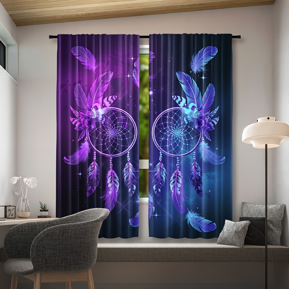 Purple Dreamcatcher Curtains F - đánh giá và giá Interior Design Of Cafe