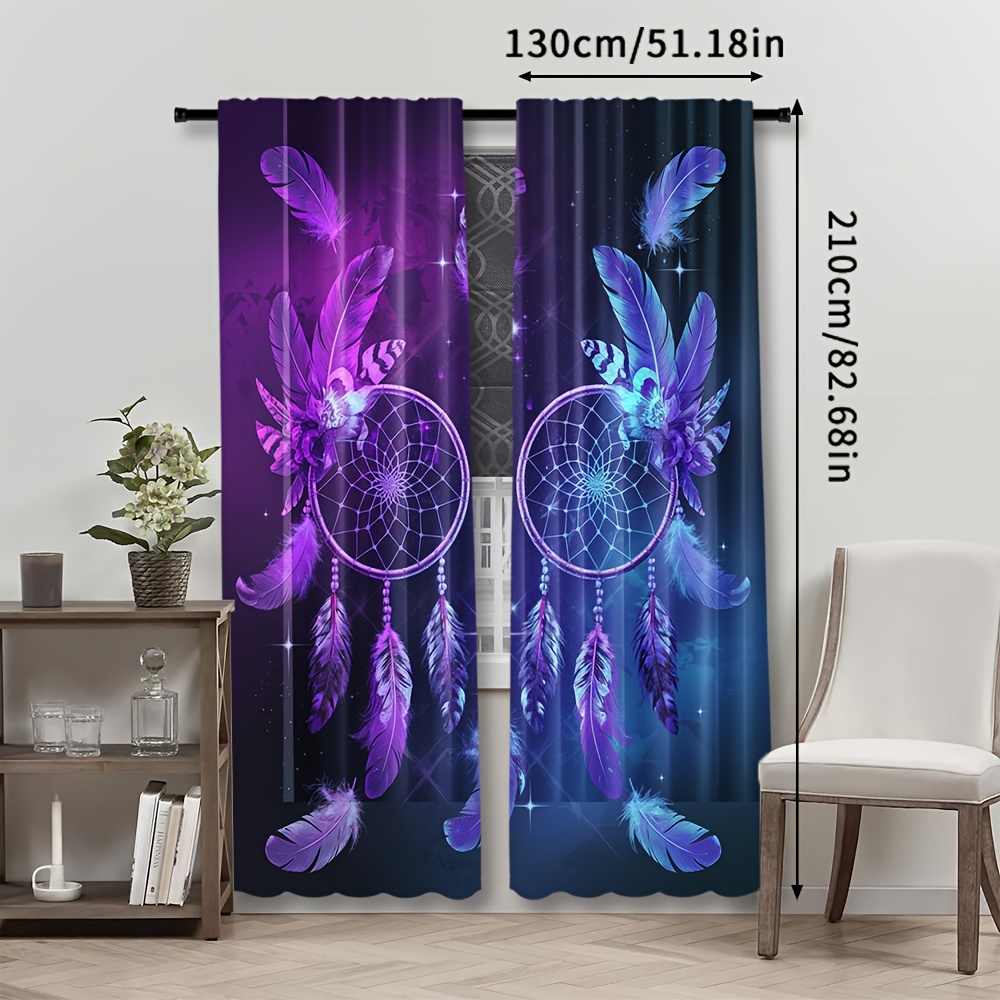Purple Dreamcatcher Curtains F - đánh giá và giá Interior Design Of Cafe