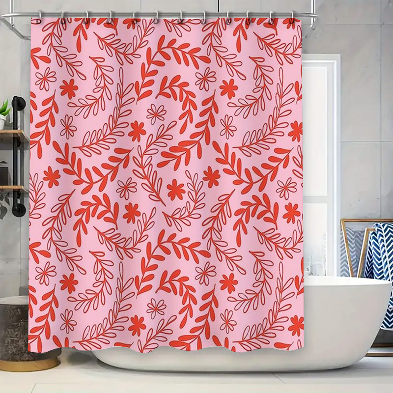 Pink Red Floral Shower Curtain - đánh giá và giá Interior Design Your Home