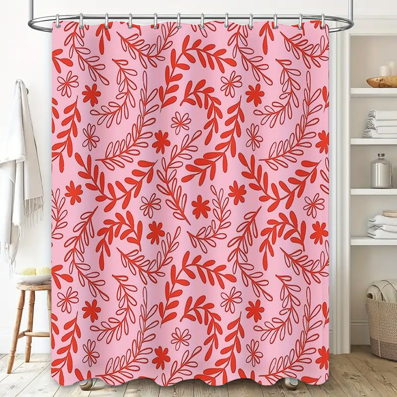 Pink Red Floral Shower Curtain - đánh giá và giá Interior Design Your Home
