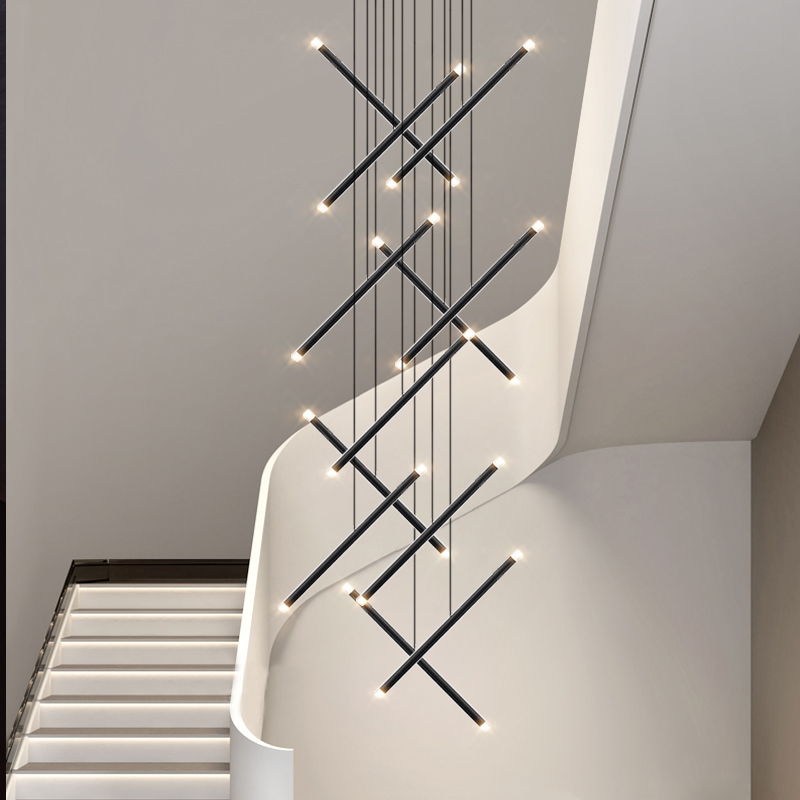 Modern Chandelier LED Stair Ch - đánh giá và giá Interior Design Hall