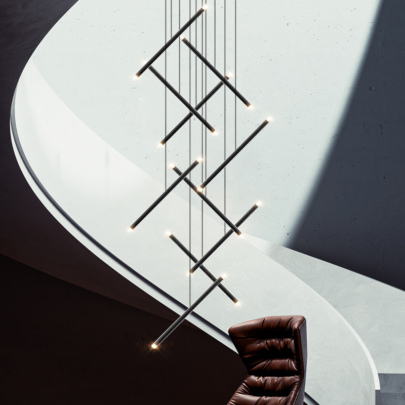 Modern Chandelier LED Stair Ch - đánh giá và giá Interior Design Hall