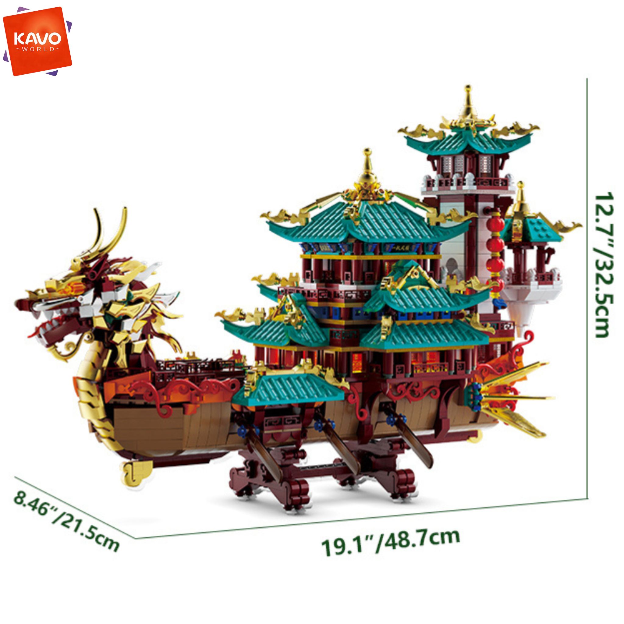 KAVOWORLD 2453pcs Dragon Boat  - đánh giá và giá Interior Design Lego
