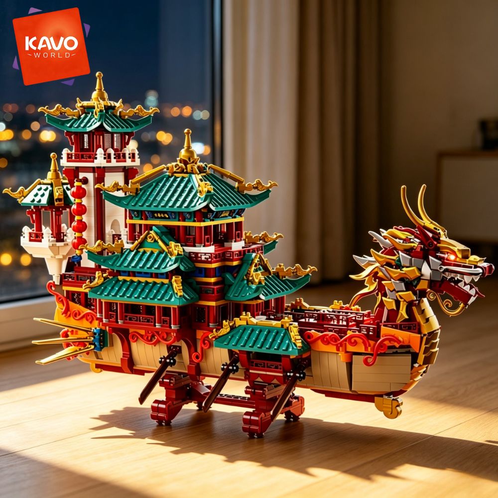 KAVOWORLD 2453pcs Dragon Boat  - đánh giá và giá Interior Design Lego