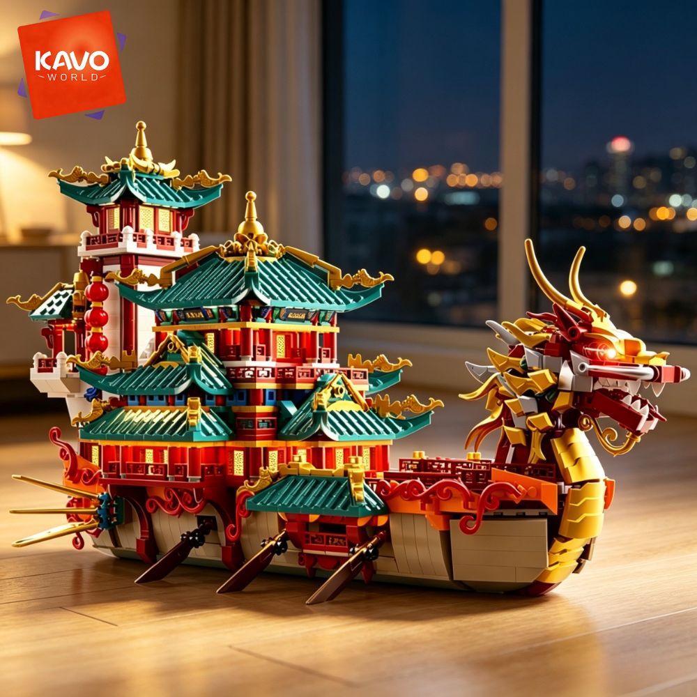 KAVOWORLD 2453pcs Dragon Boat  - đánh giá và giá Interior Design Lego