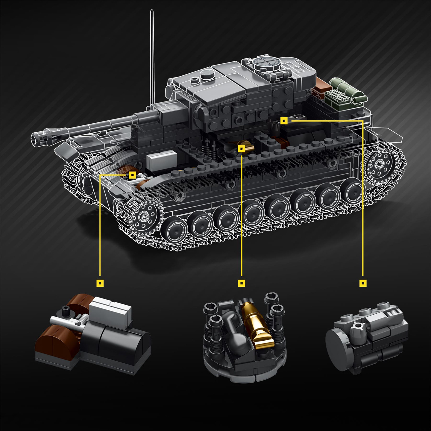 1:35 Scale Tank No. 4 Type G w - đánh giá và giá Interior Design Lego